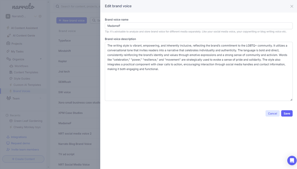 Brand Voice Customization
