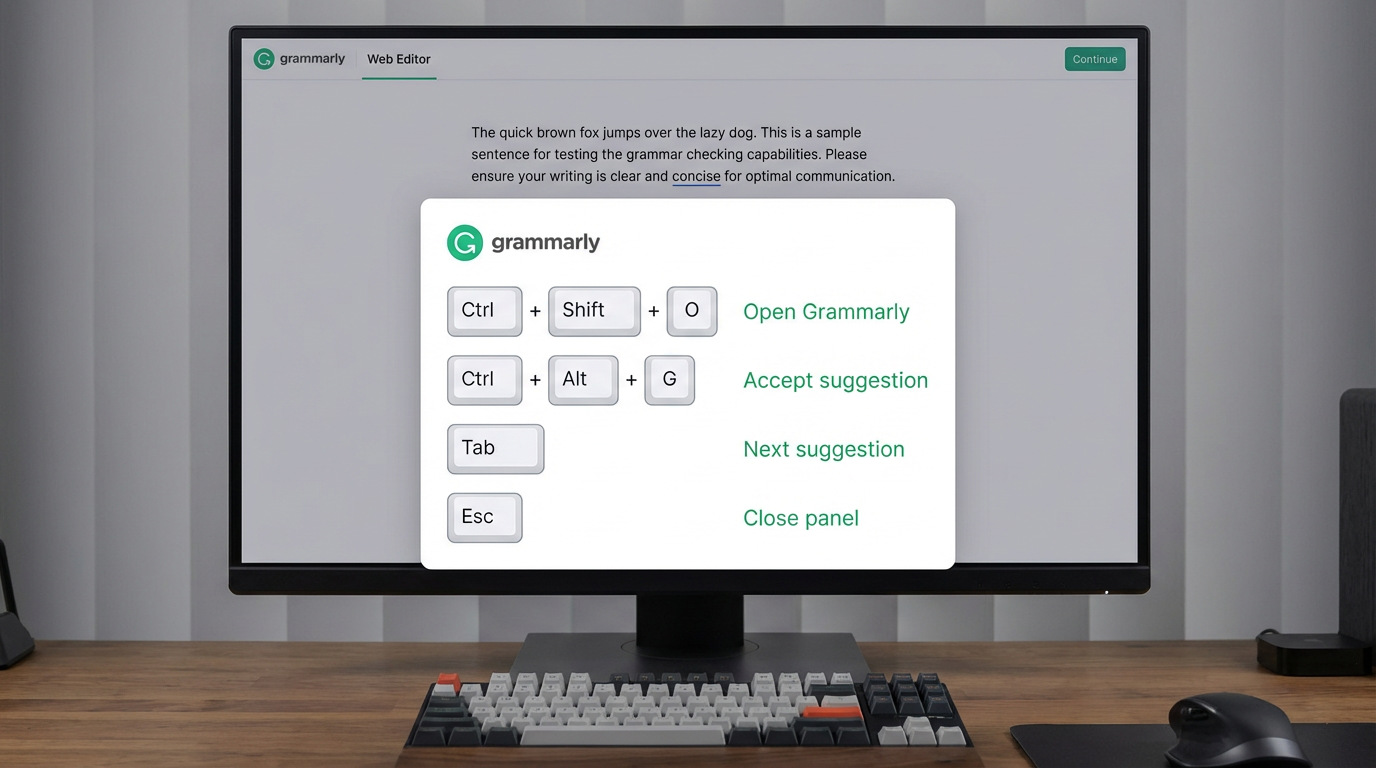 Grammarly Keyboard Shortcuts
