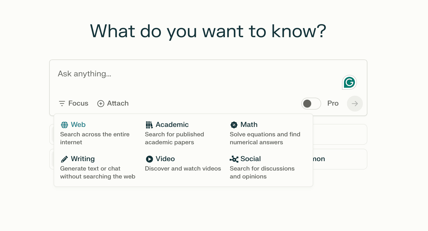 Perplexity Focus Modes