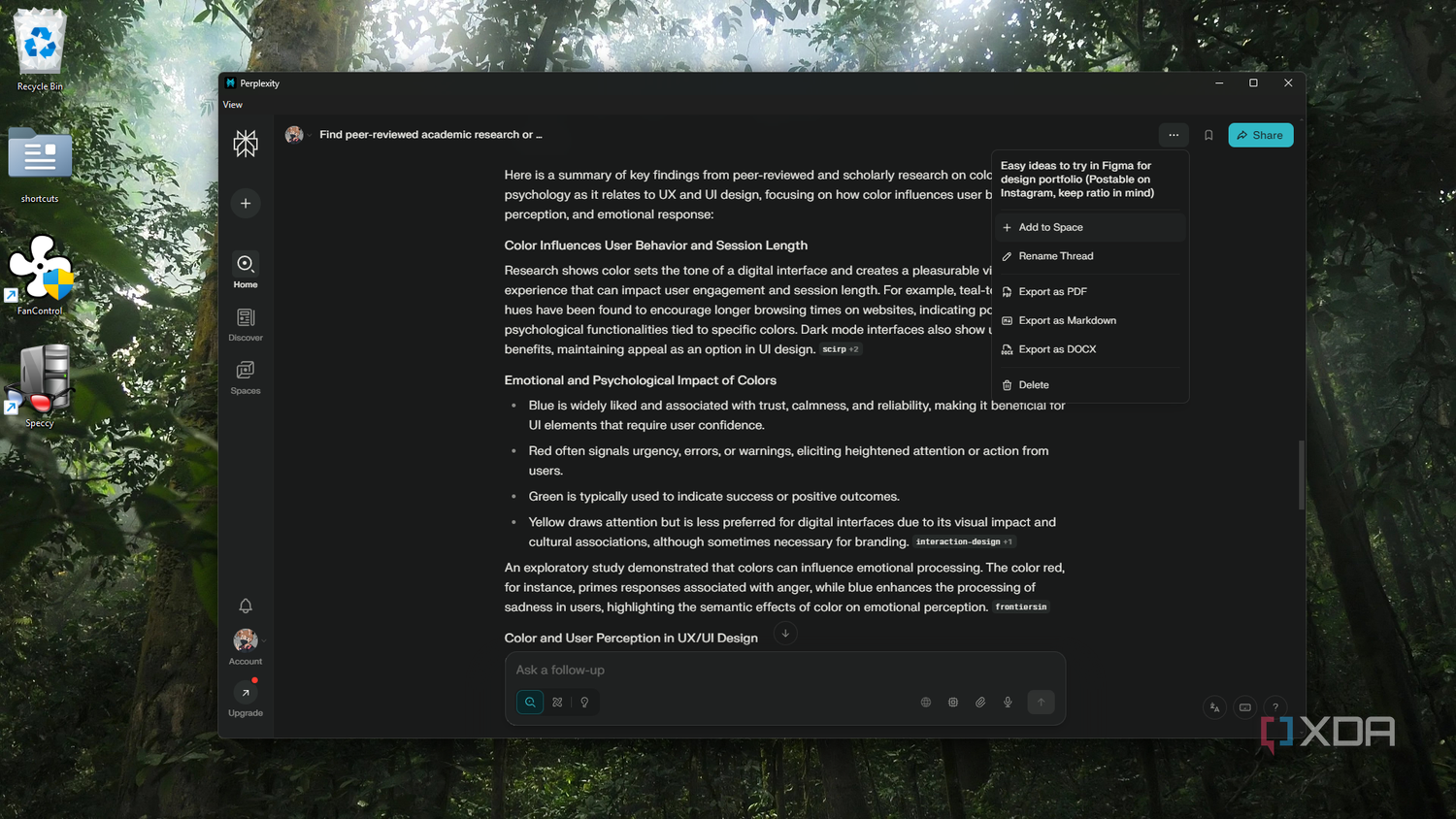 Perplexity Thread View