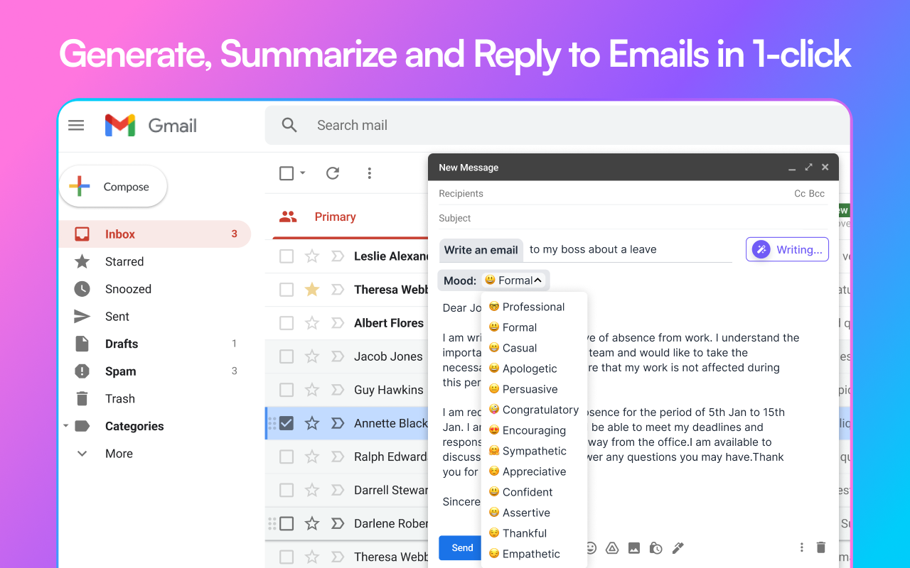 Chrome extension enabling AI writing anywhere on the web for maximum productivity