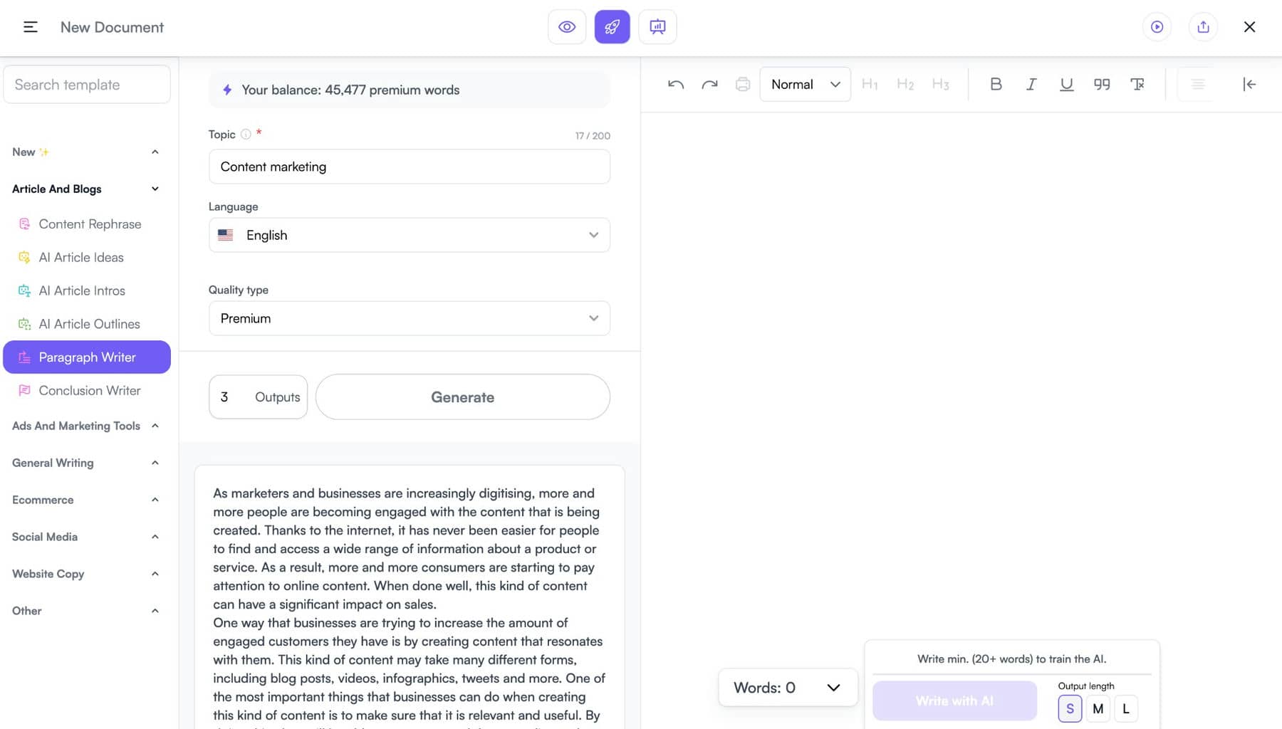 Sonic Editor providing Google Docs-like editing experience with AI assistance